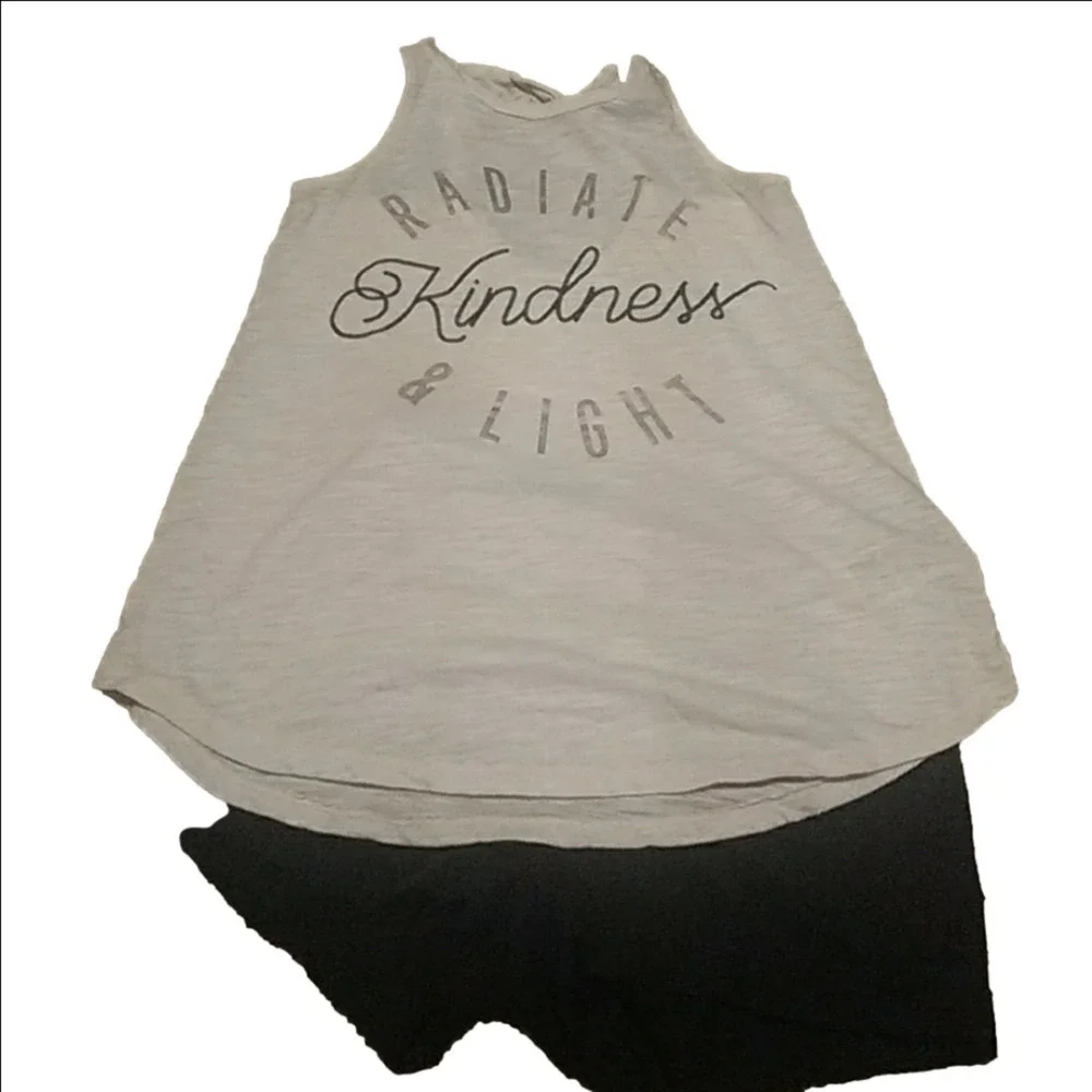 Old Navy Girls Radiate Kindness & Light Glitter Tank Top sz. 14 Twist Back